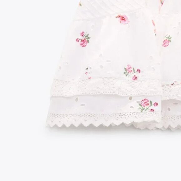 Zara Contrast Floral Print Mini Skirt XS - Picture 6 of 7